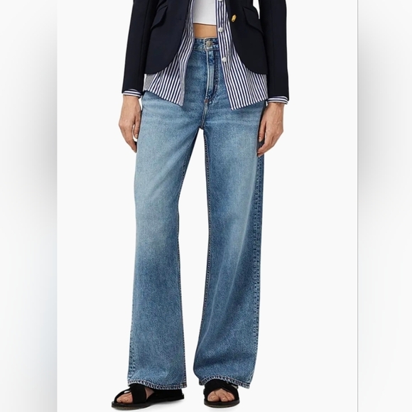 rag & bone Denim - rag & bone Featherweight Logan Straight Mid-Rise Wide-Leg Jeans Size 30